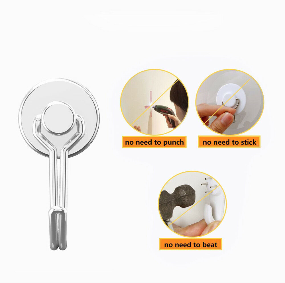 8pc Magnetic Hanging Hooks Stainless Steel Punch-free Hooks Set Home Office