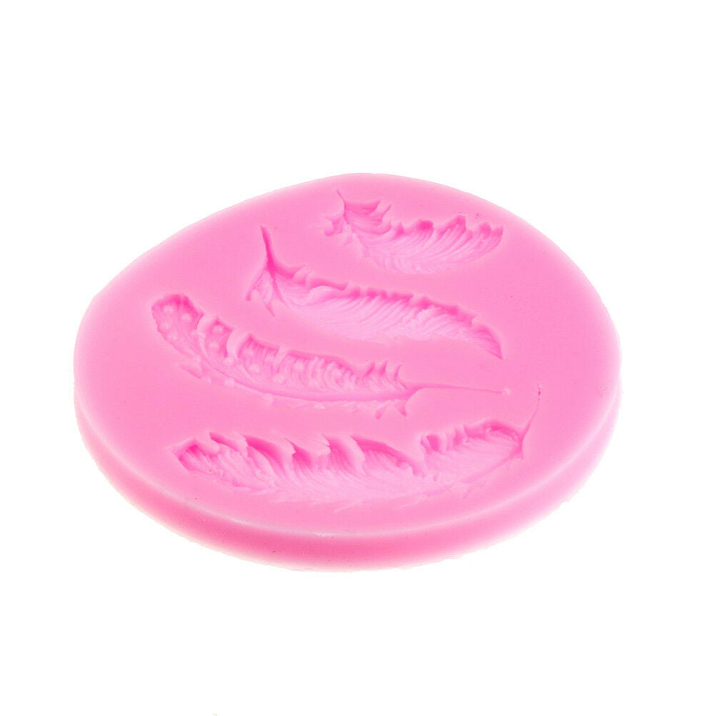 Feather silicone fondant mold cake decorating tools chocolate gumpaste mo.l8