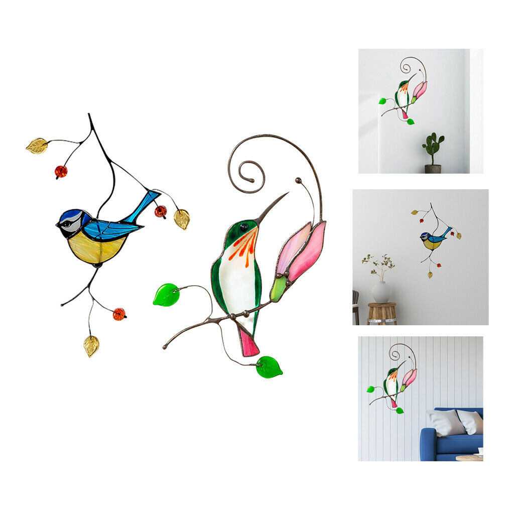 Stain Glass Window Wall Hummingbird Stickers Clings Home Decor Decoration