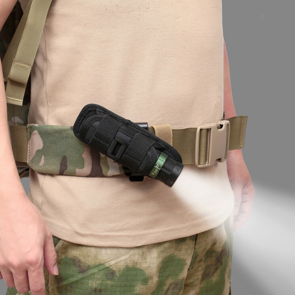 Flashlight Holster for Torch, Heavy Duty Belt Flashlight Holder Nylon Pouch Case