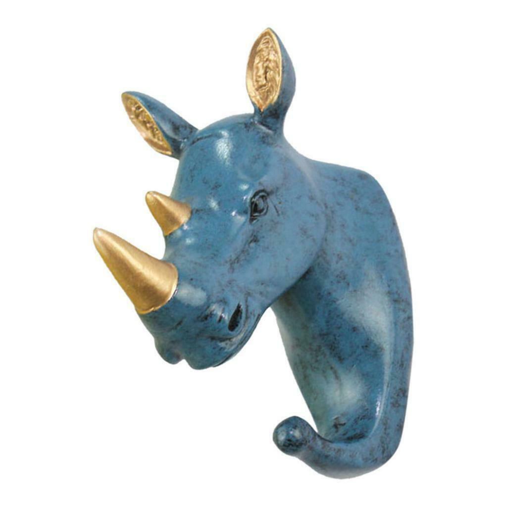 Animal  Royal Blue   Decorative Wall Hook   f/ Club Wall Ornament Rhinoceros