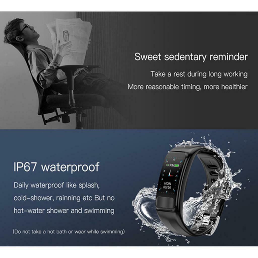Smart Watch Monitor Wristband Sports Fitness Tracker Bracelet Black