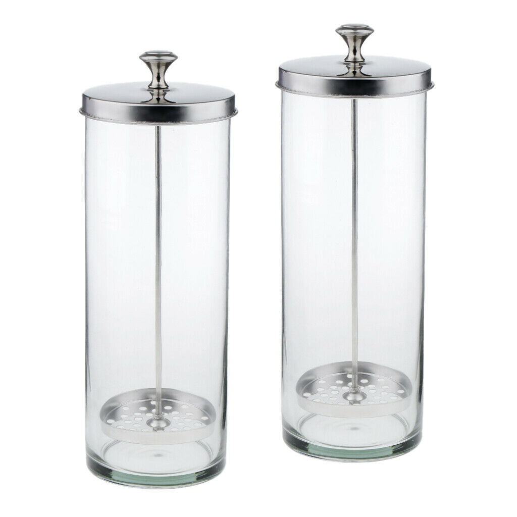 2Pcs Jar Bottle For Styling Scissors Combs Clipper Cutter Manicure Tools L