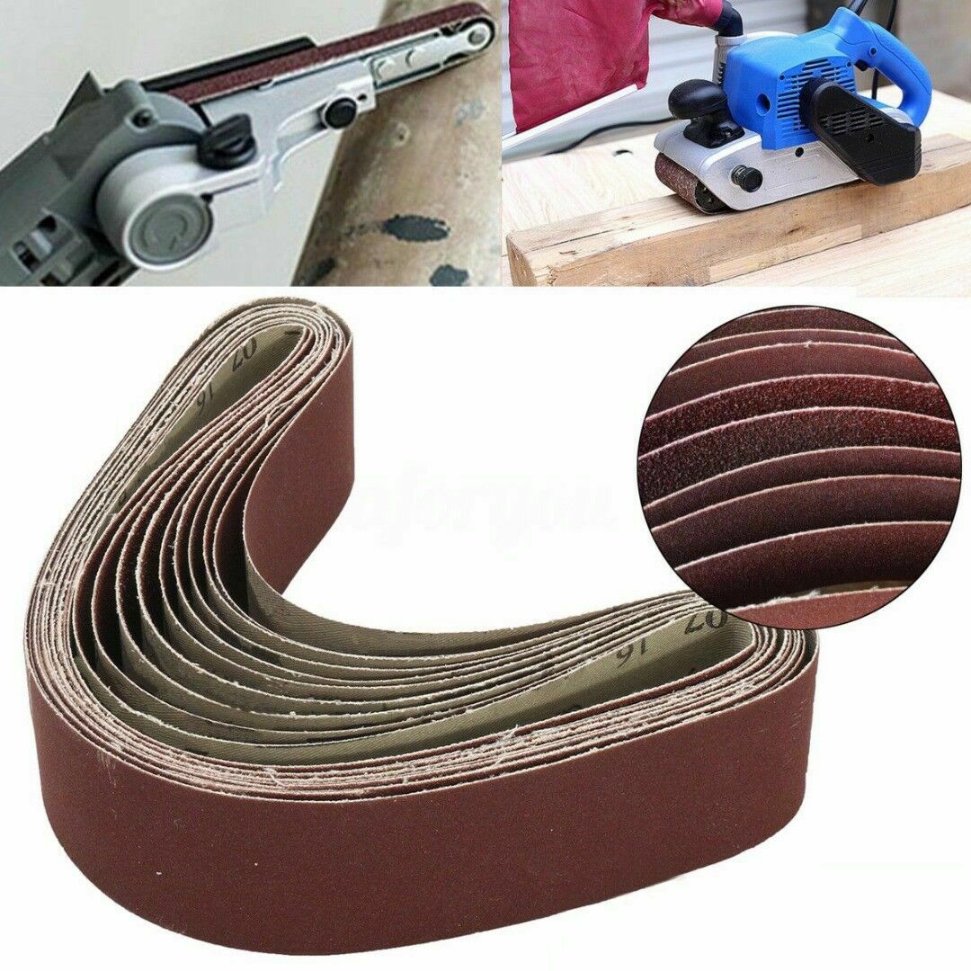 10pcs 2"x 27" Sanding Abrasive Belts 60/120/150/240 Grit For Sander Grinding