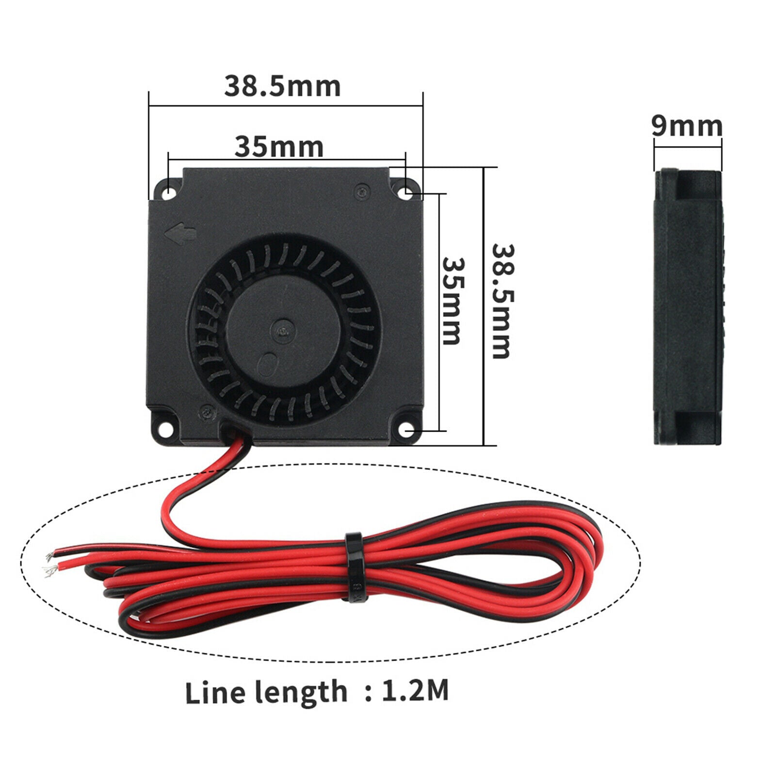 2 Pieces Small 40mm Blower Cooling Fan 12V 0.2A Cooler 4010 High Speed