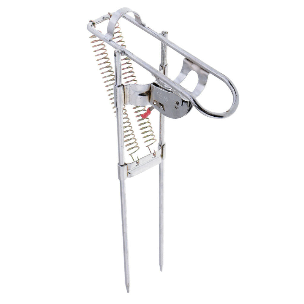 Stainless Steel Fishing Rod Holder Rack with Automatic Tip-Up Hook Setter,