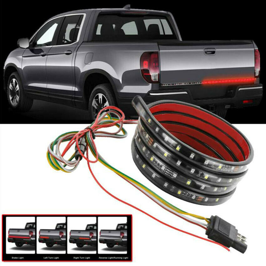 60" Trunk Tailgate 3-Row LED Light Bar For Reverse Brake Turn Signal Tail