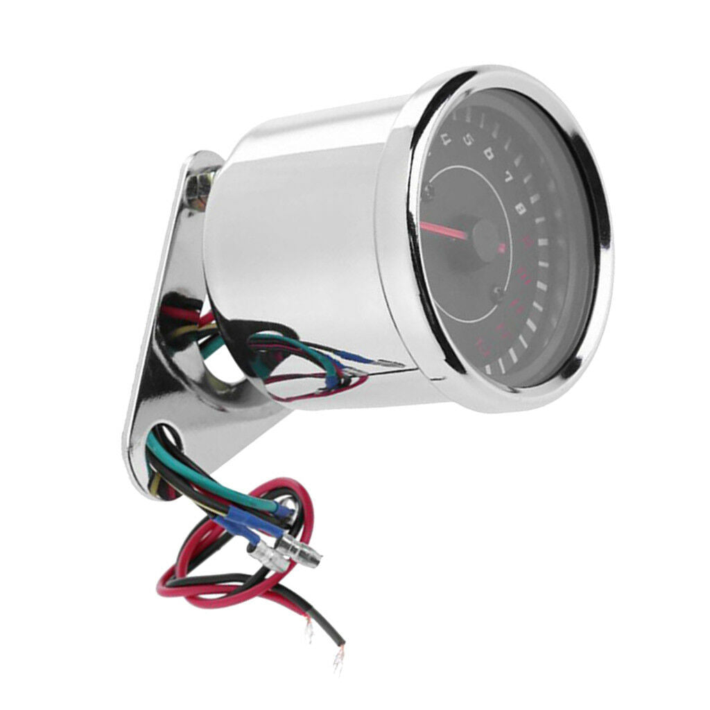 Motorcycle 13000RPM Tachometer Tacho Gauge Meter Led Backlight 12V Chrome