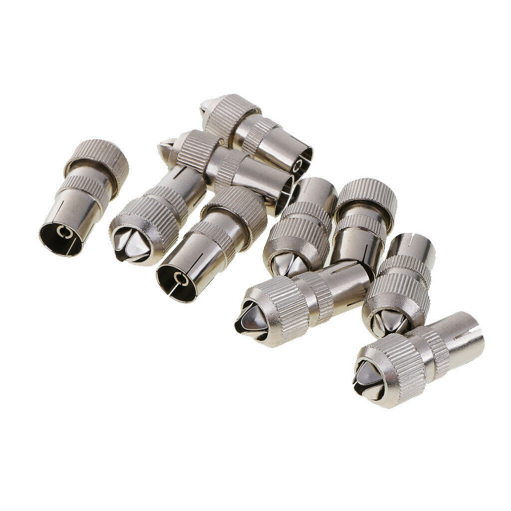 10pcs Metal RF Female Connector Coupler Ends Antenna Coaxial Cable Converter