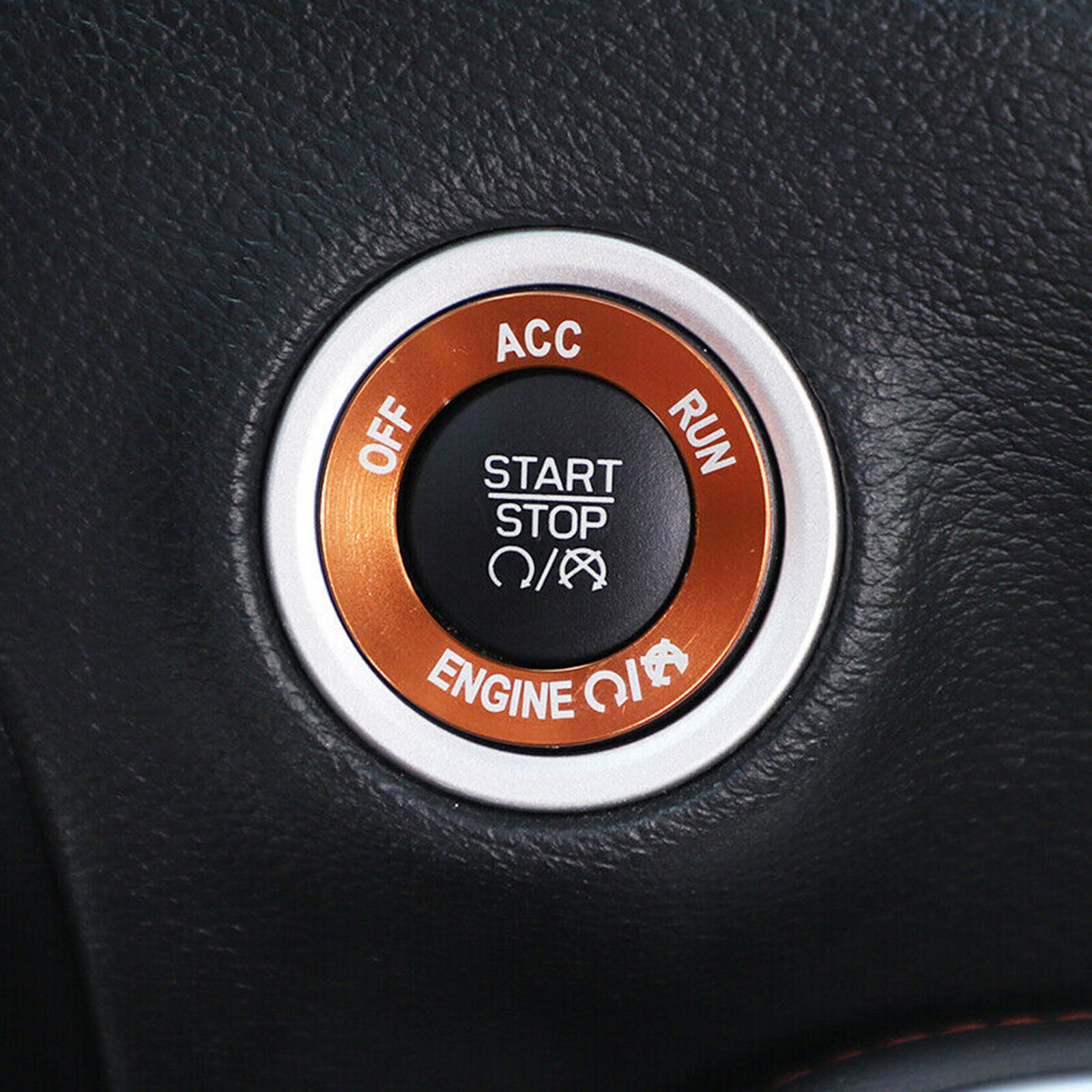 Engine Start Stop Button Trim Ring for Dodge Challenger/Charger/Ram 2010+ Orange