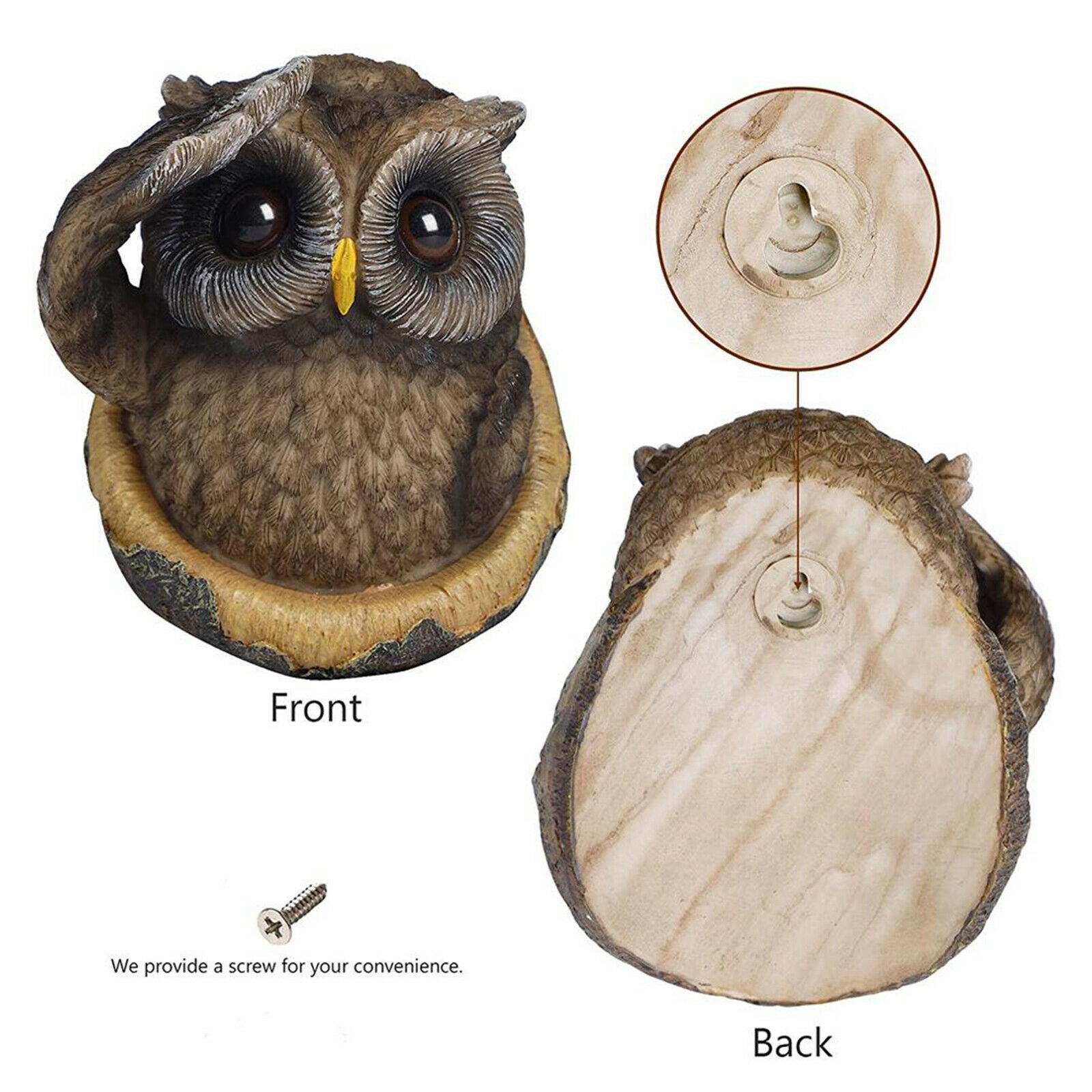Realistic Owl Tree Hugger Art Outdoor Statues Tree Sculpture Garden Warming