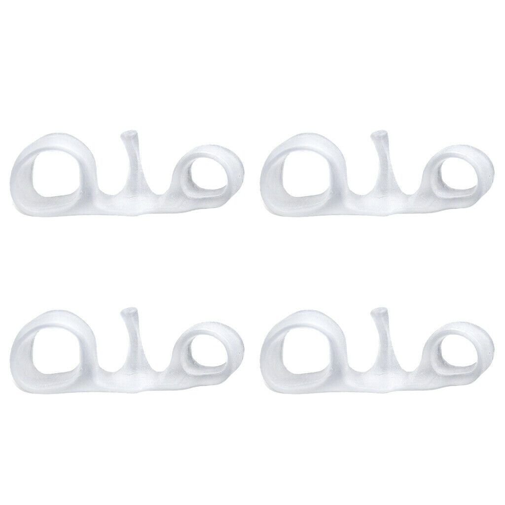4x Clear Toe Straightener Corrector Gel Silicone Separator Hammer Toe Bunion