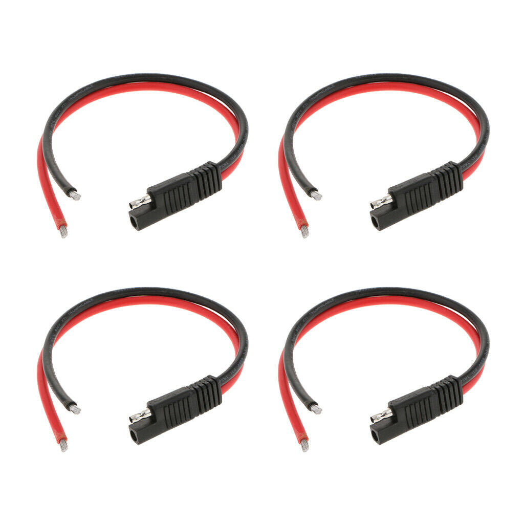 4x SAE Harness Extension Adapter For Car Motor Solar Batteries Charger 30cm
