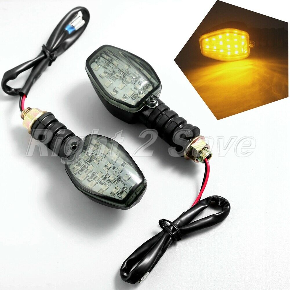 10mm Universal Motorcycle Clear Lens Yellow LED Sidemarker Turn Signal Indicator
