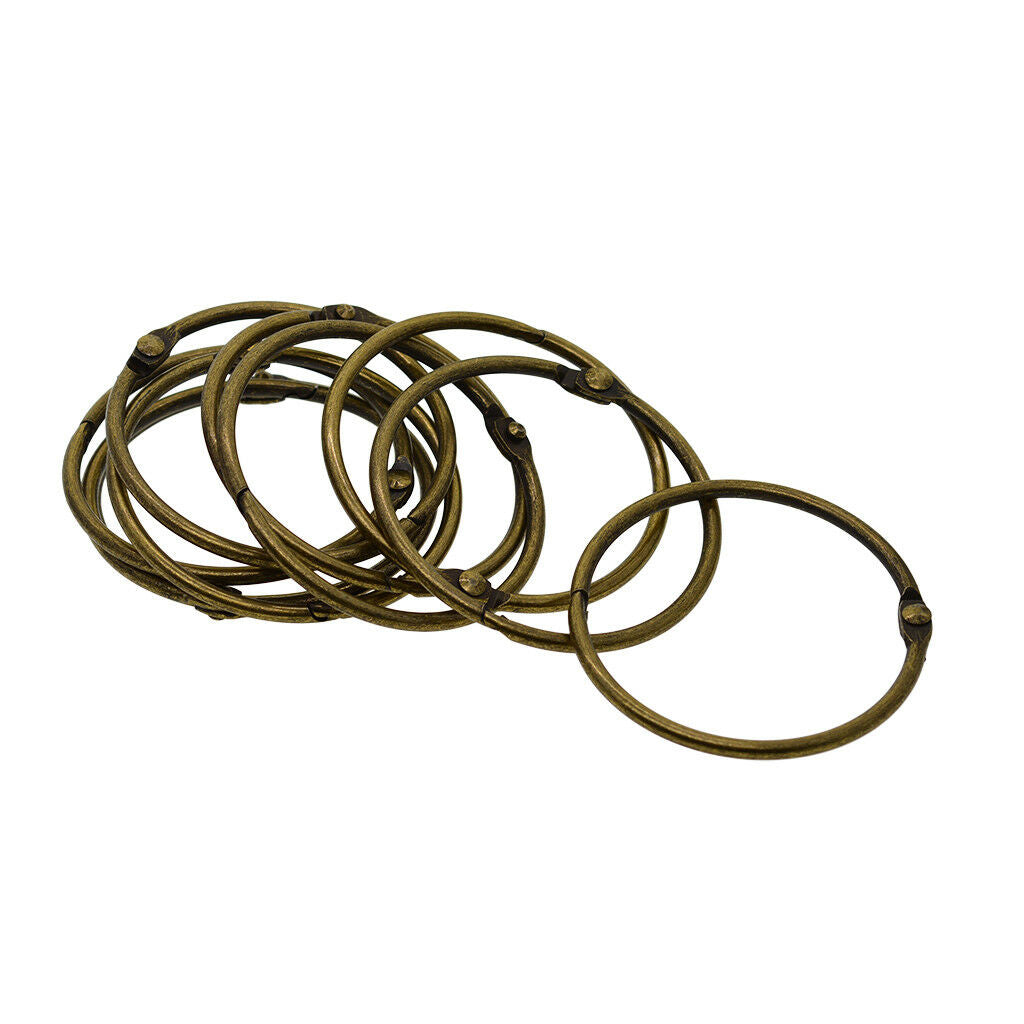 10x Metal Hinged Rings Binder Scrapbook Photo Album Split Ring Keyring 73mm