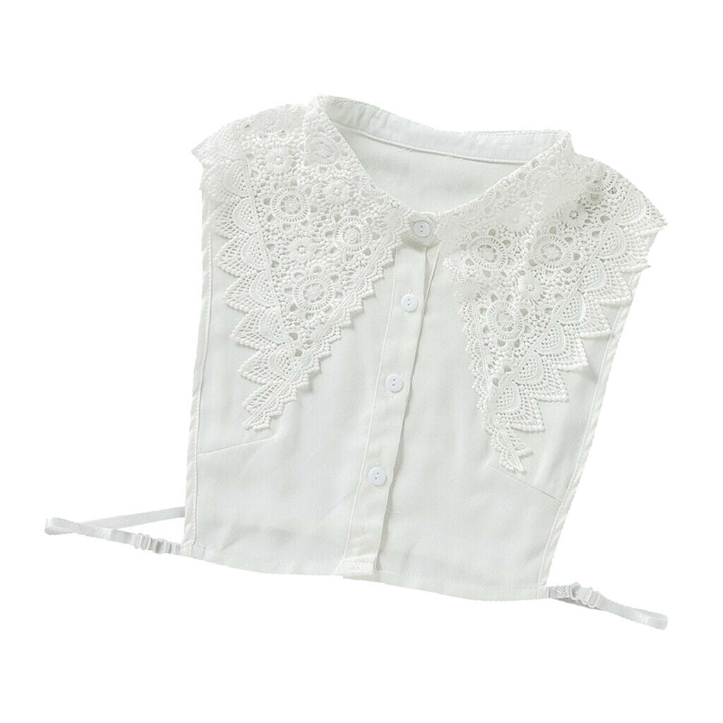 Elegant Faux Collar Hollow Flower False Lapel Shirt Dickey Collar Removable