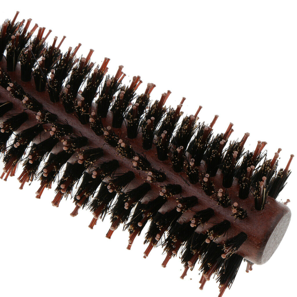 Wooden Handle Fiber Round Hair Care Brush Hair Against Hair Loss Twilled