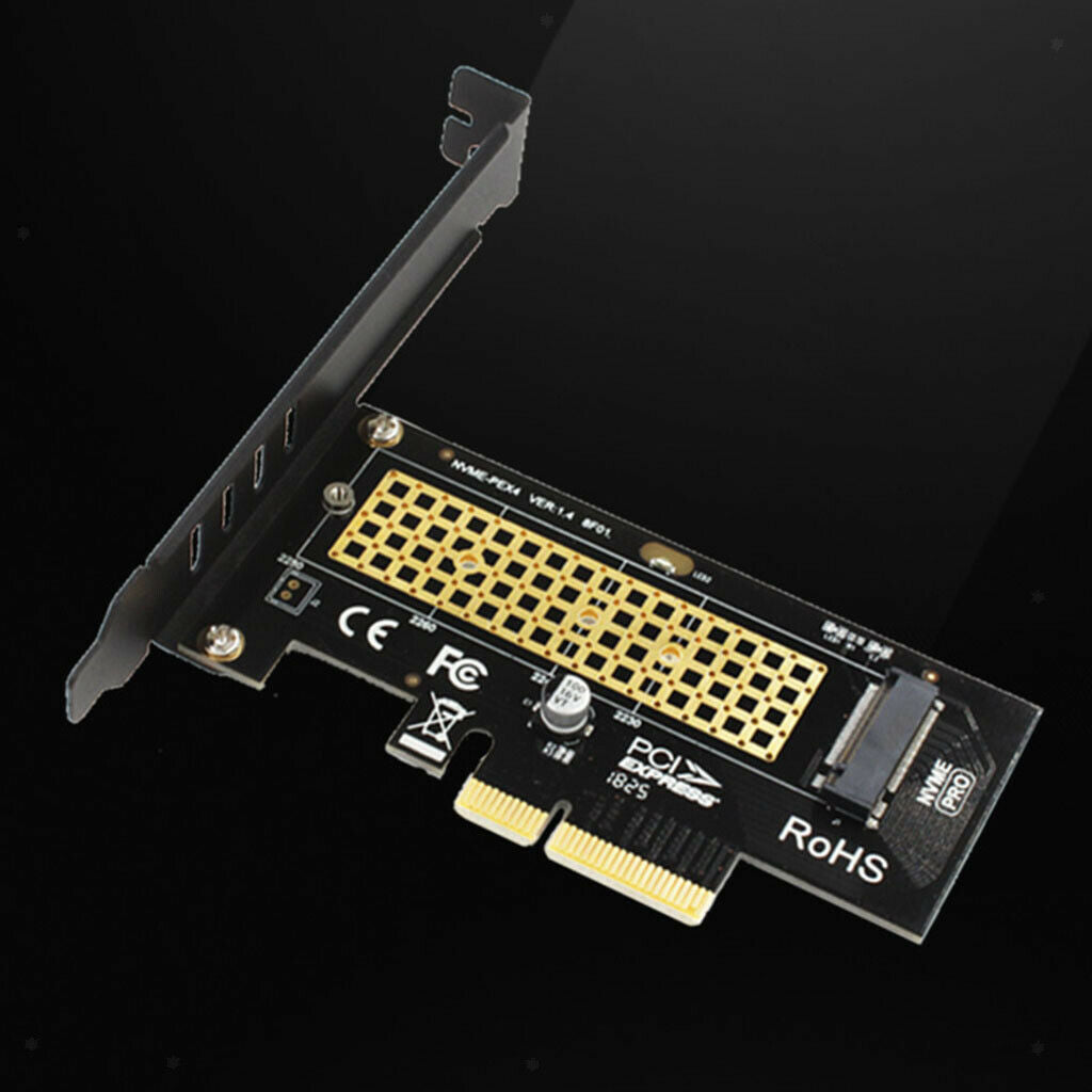 4x M.2 SSD M Key NVME PCIe 3.0 x4 Card Adapter Low Profile Full Speed - M.2