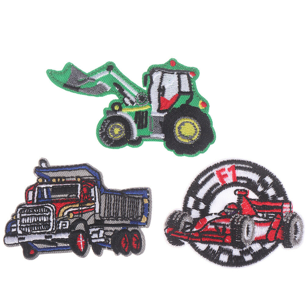11 Pcs Mini Car Truck Patches For Clothing Applique Clothes Embroidered S.l8