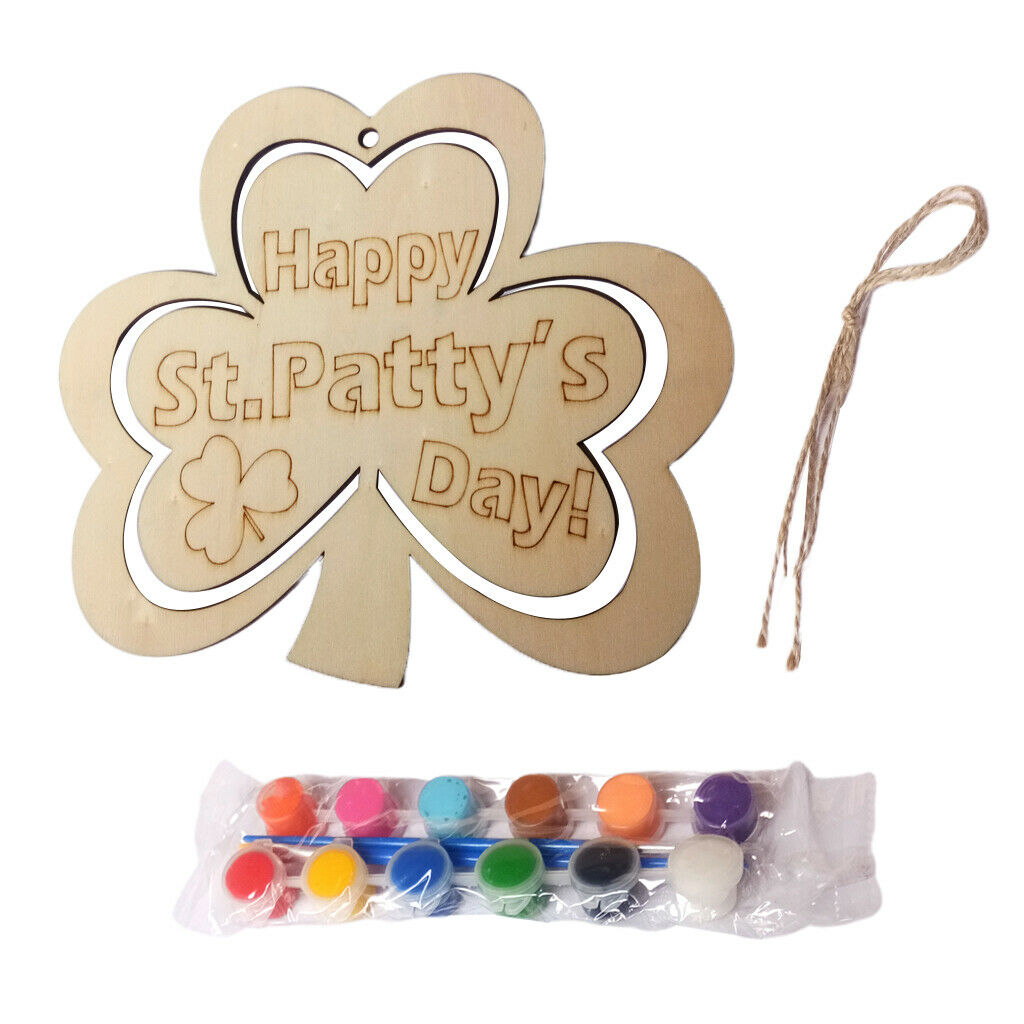 Pens Hanging DIY Wooden Shamrock st. Patricks Day Decor Irish Supplies Kit