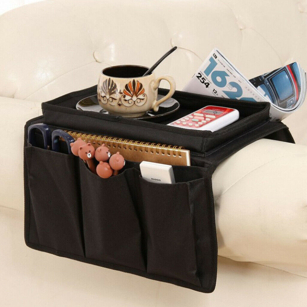 2pcs Premium Sofa Couch Armrest Organizer, Water-resistant Tray Storage Holder