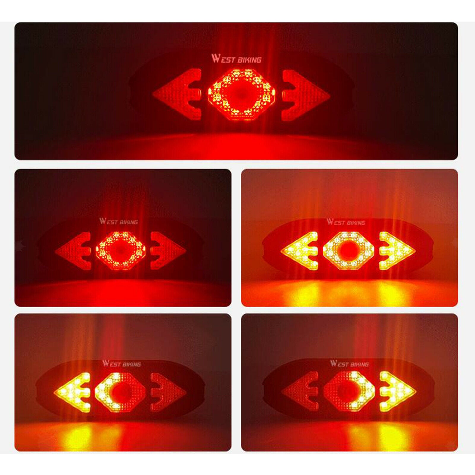 LED Bike Tail Light USB Waterproof Rear Lights Safety Cycling Warning Light
