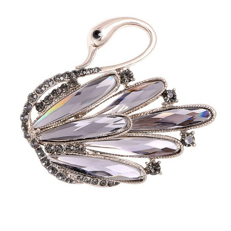 1pc Rhinestone Crystal Swan Pins and Brooches for Women Swan Animal Broo.l8