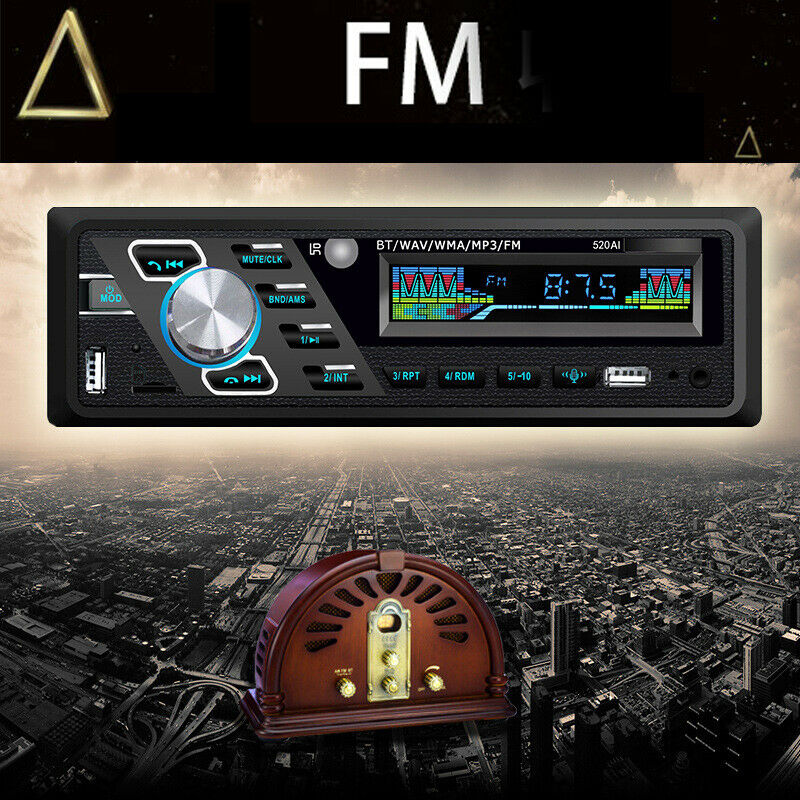24V 4-Channel Digital 1 Din Car Stereo Audio Bluetooth USB/SD/FM/WMA/MP3 Radio