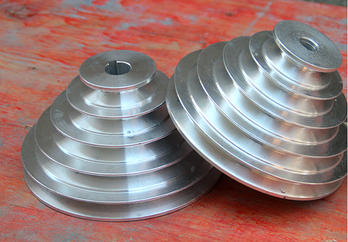 1PC 147mm Diameter - 4 Step Pulley 28mm Bore - 4mm keyway - Cast Aluminum[M_M_S]