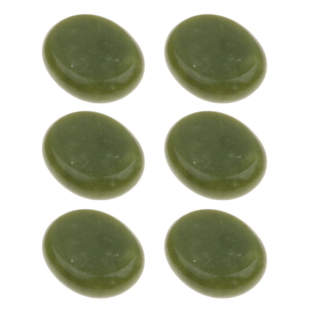 6 Packs Natural Jade Stones SPA Energy Hot Stones Skin Care Massage 5 x 6cm