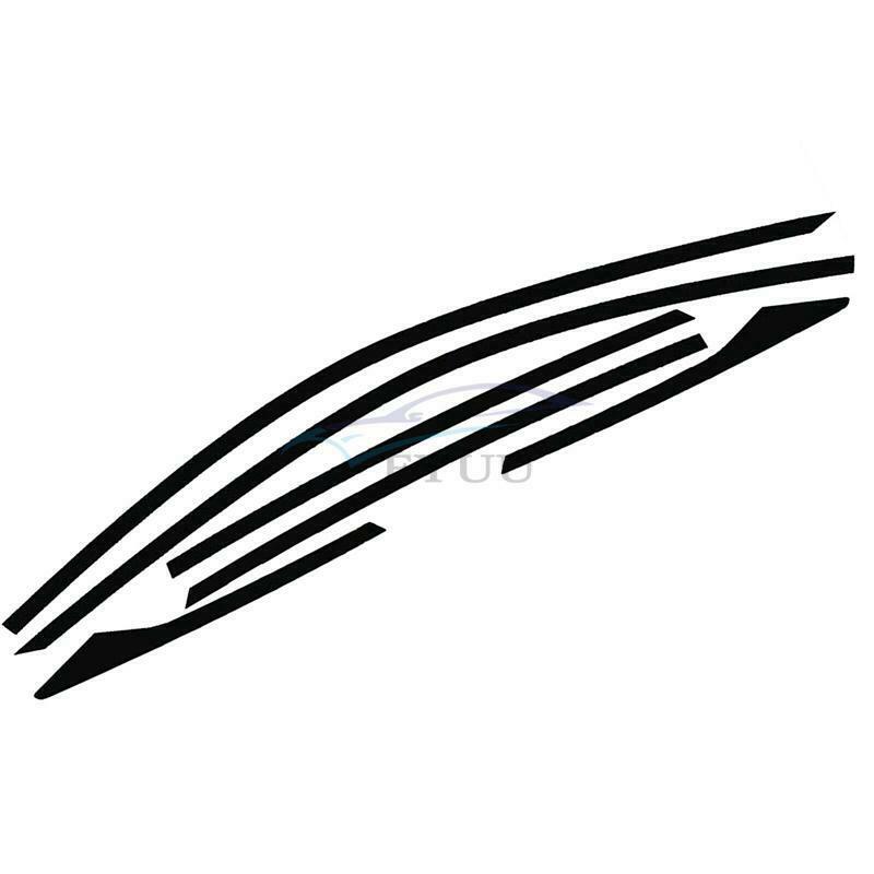 6 × Glossy Black UV Protected Pre-cut Side Window Chrome Blackout Trim Stickers