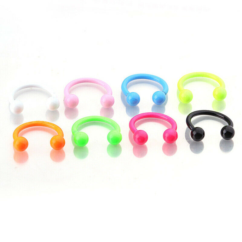 8Pcs C Type Piercing Horseshoe Stainless Steel Nose Ring Piercing Body Je.l8