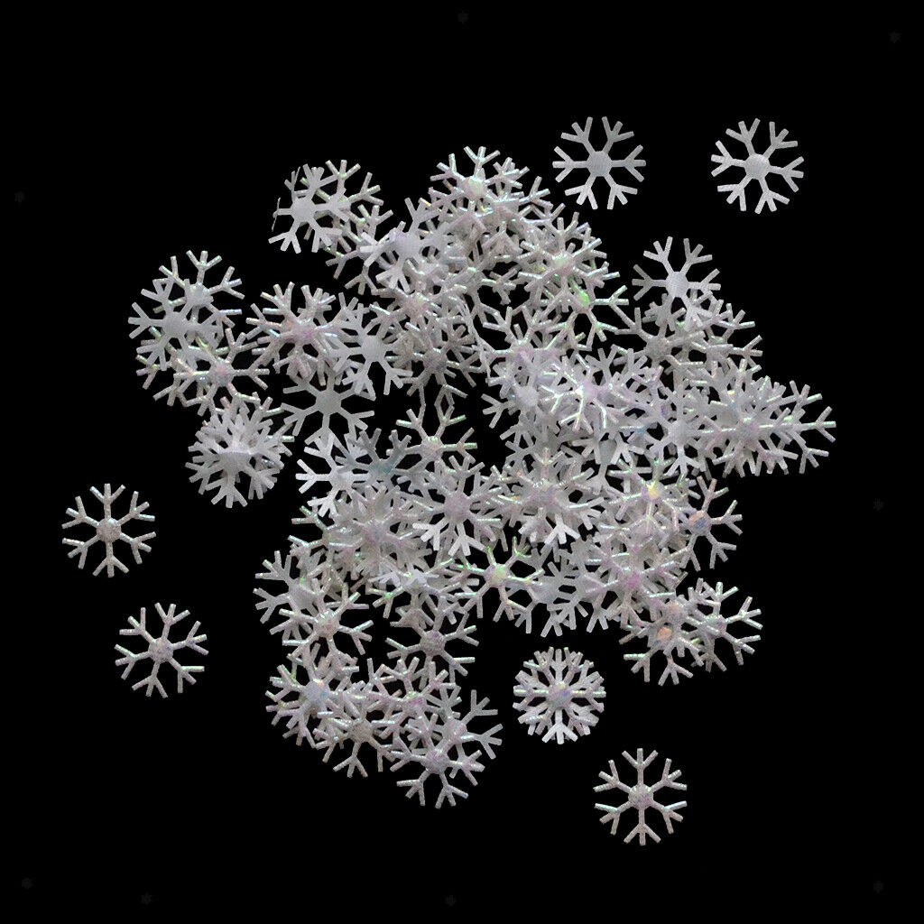 200pcs Shiny Snowflake Props New Year Christmas Decor Materials