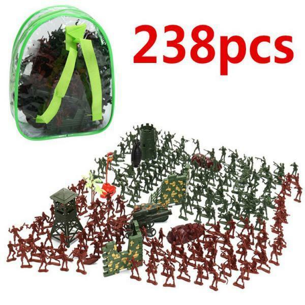 Plastic   Playset, 238pcs 4cm Soldier Army Men Figures in Storage Bag