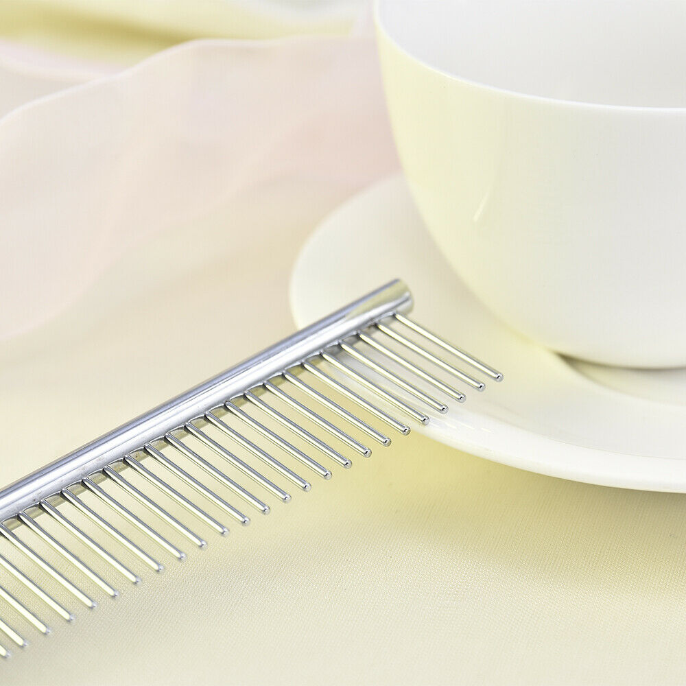 Pet Cat Dog Stainless Steel Double Row Teeth Grooming Hair Comb Brush Fur Rake