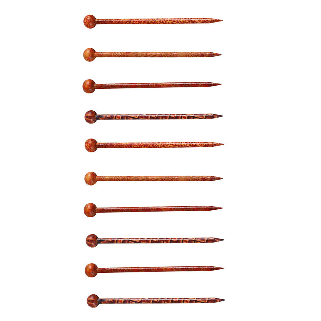 16 Pieces 5.11 inch Retro Hair Sticks Printed Wood Hairpin Chopsticks Wooden