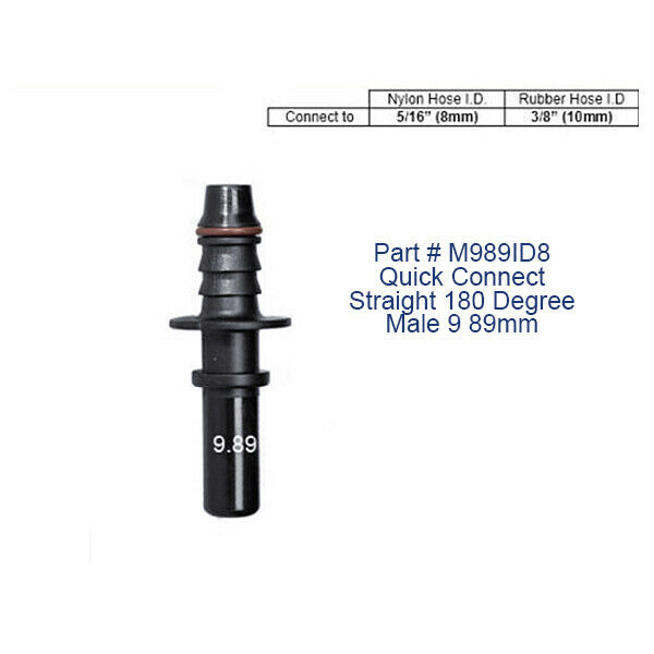 8mm 10mm Car Motorcyle Black Fuel Line Hose Coupler Quick Release Connector US