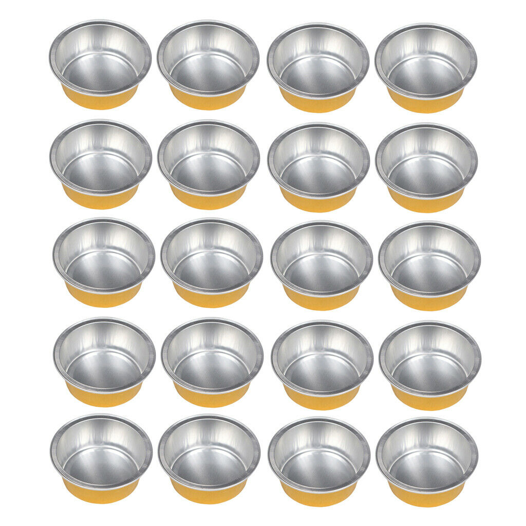 20x Aluminium Foil Wax Pellets Melting Bowl Mini Hair Wax Heating Pot Golden