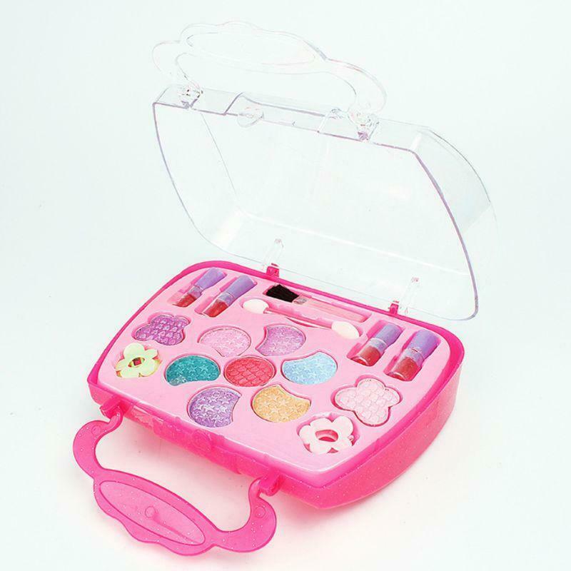 Safe Non Toxic Children Girl Princess Makeup Set Eyeshadow Lipstick Brush Kit
