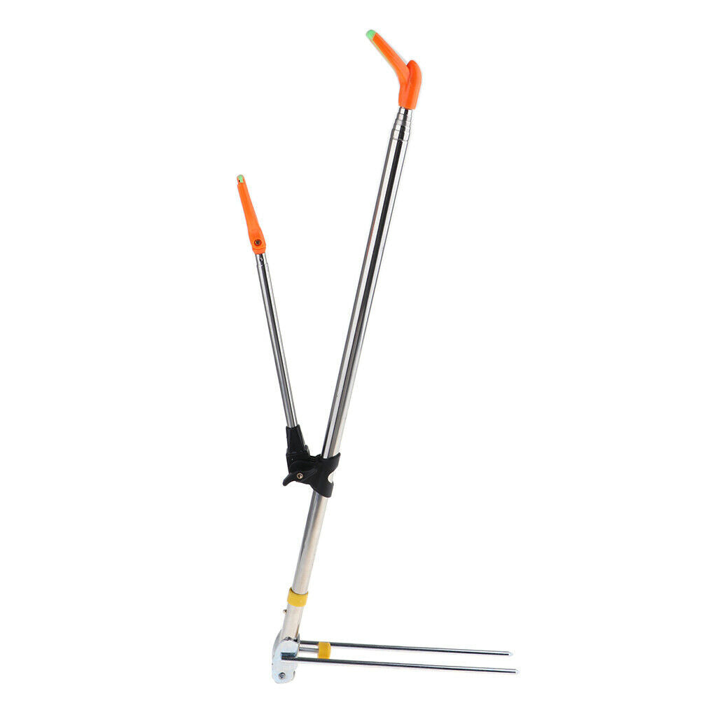 Stainless Steel Telescopic Fishing Rod Holder Rod Ground Support Stand 2.4m