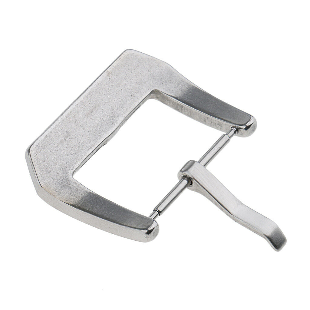 Brushed Stainless Steel Watch Band Screw-in Pin Buckle Head Clasp 20mm