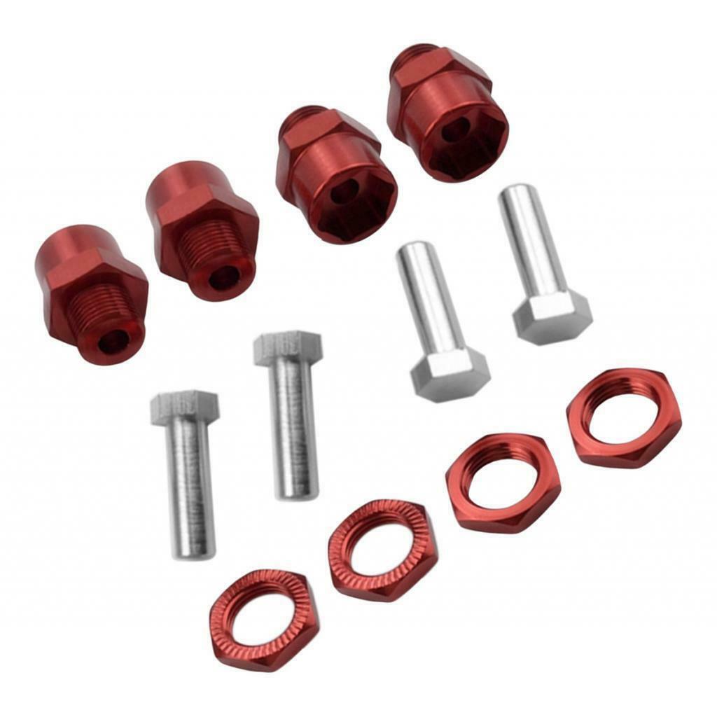 4 Set 12 to 17mm Metal Wheel Hex Hub Adapter for 1/10 Scale RC Car Accs