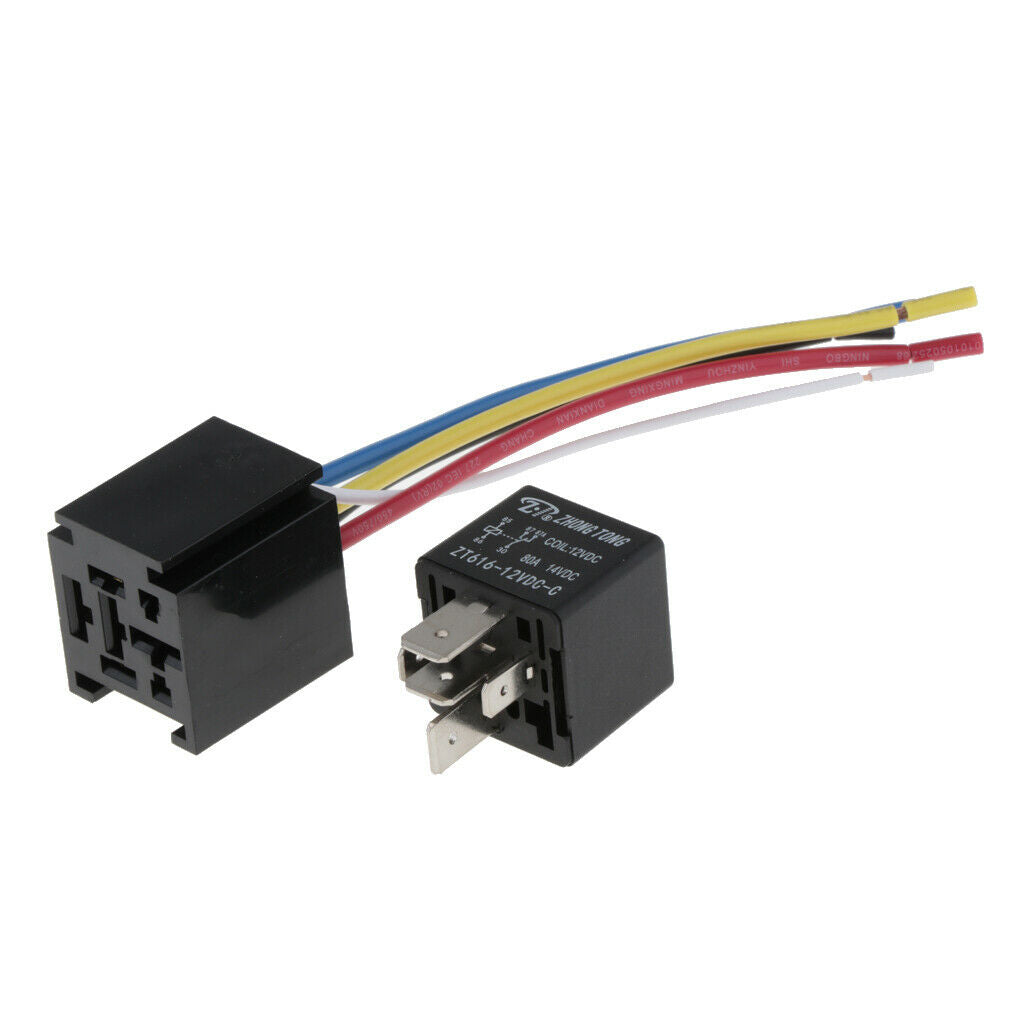Auto Vehicle 80 Amp SPDT 5Pin DC 12 / 24V Relay Module