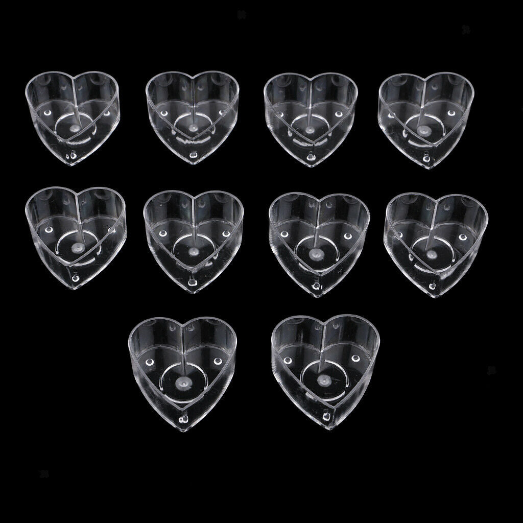 20 Pieces Transparent Heart Shape Tea Light Cups Candle Cups Table Decor