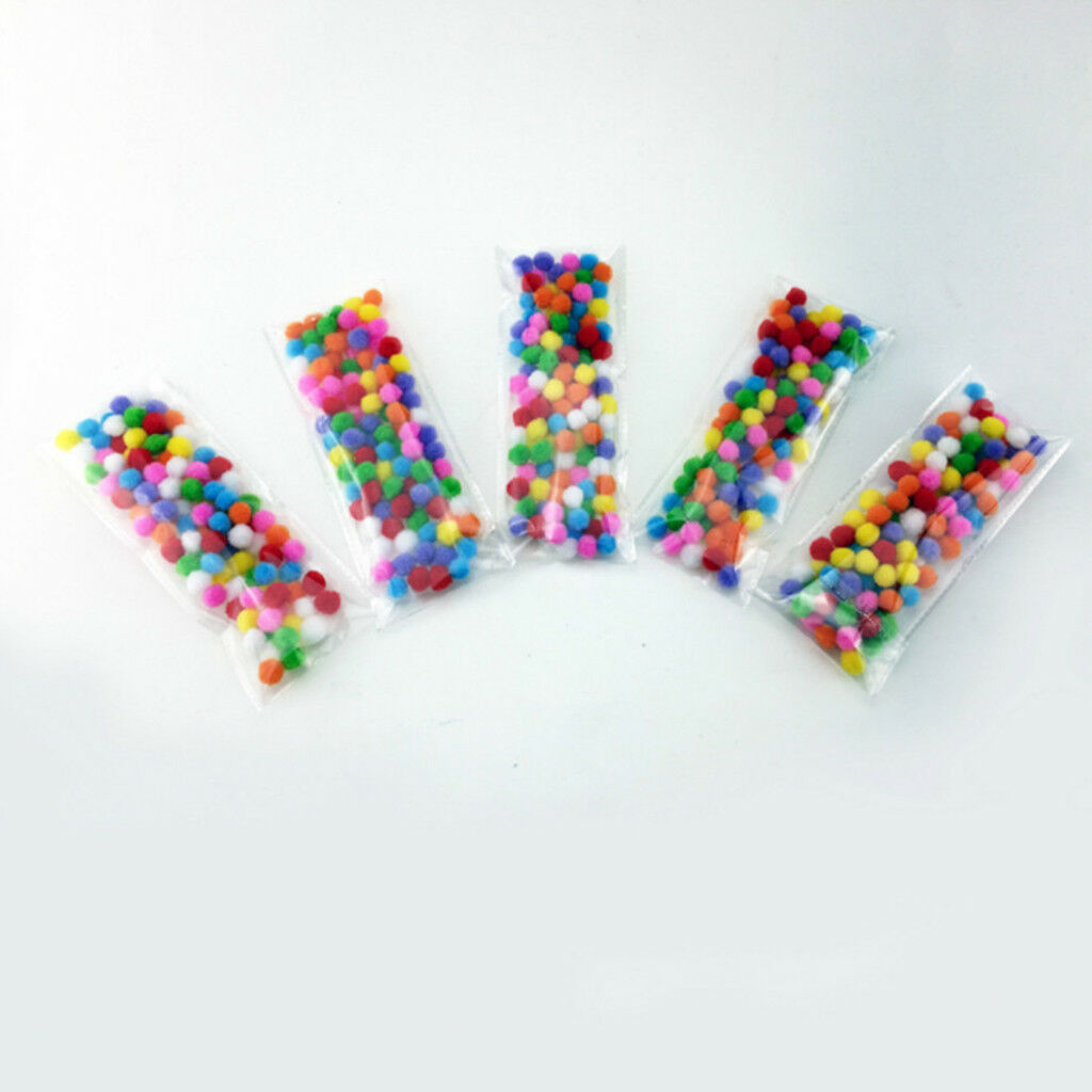 200 Pcs Craft Pom Poms DIY Accessories Mini Craft Decoration Black & Orange