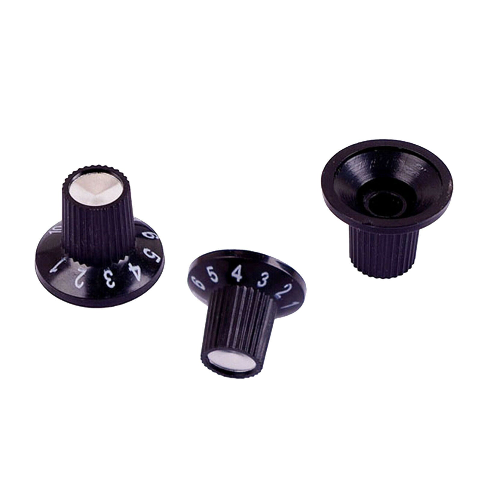 3pcs Black Guitar Bass Top Hat Knobs Speed Control Knobs Volume Tone Set