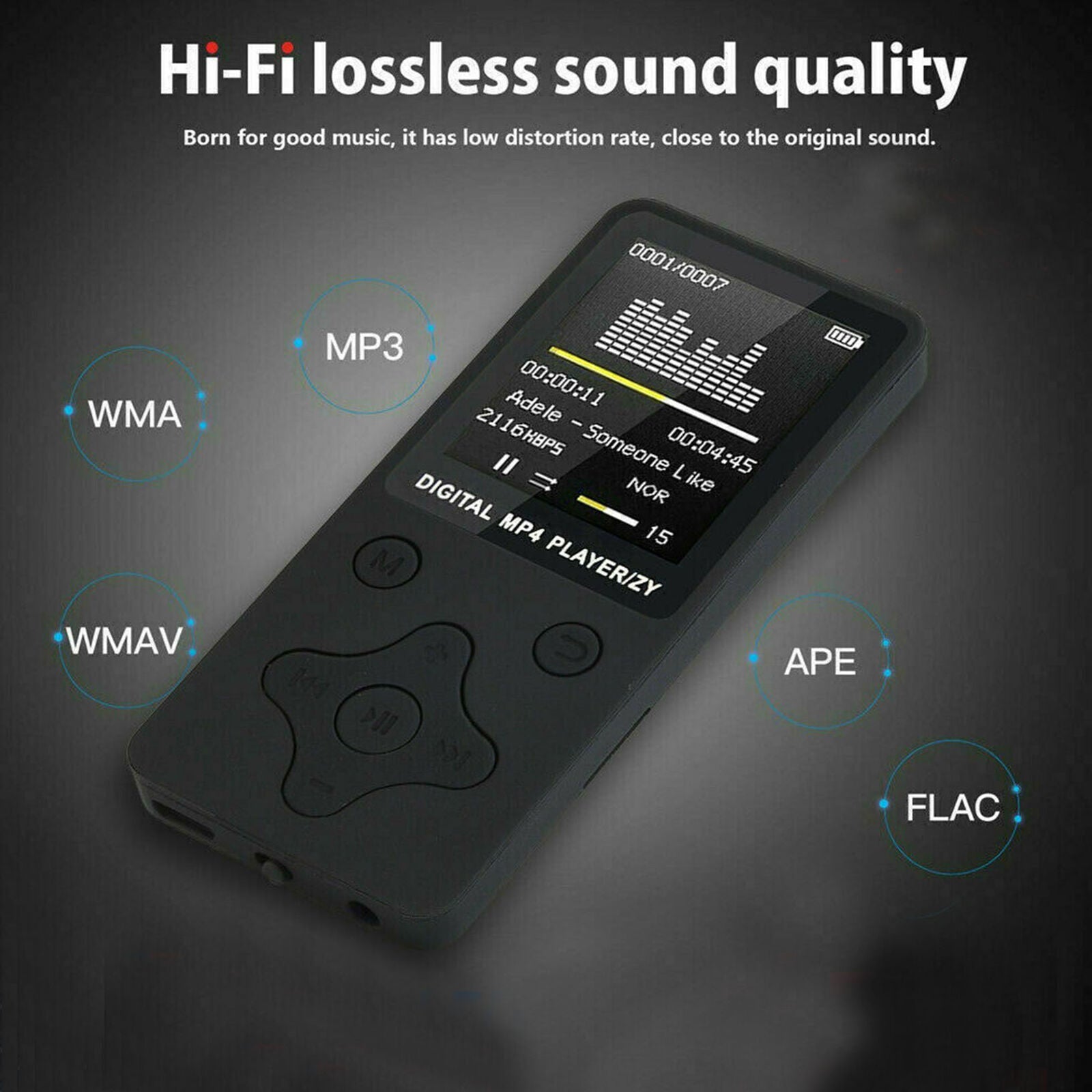 Portable Bluetooth MP3 Music Player MP4 Media FM Radio Sound Lossless Hi-Fi R0S6