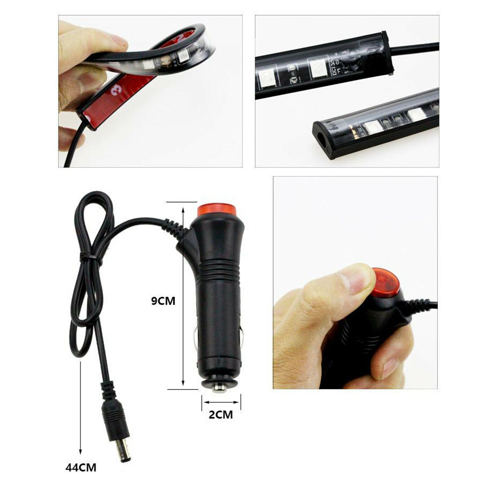 LED Car Light Lamp with Wireless Remote Music Control Automotive Interior