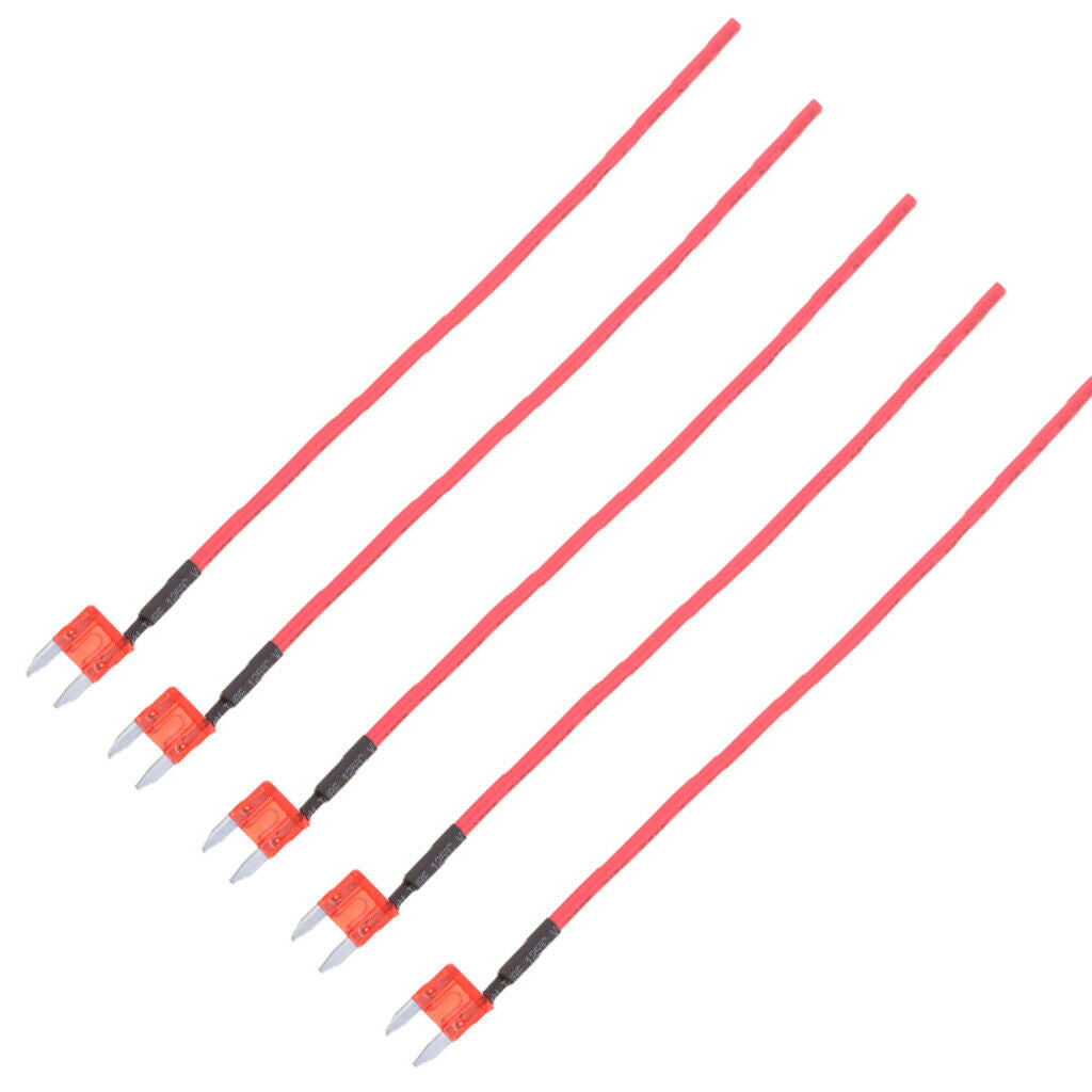 5pcs Car Truck Boat 10a 32v Atm Apm  Fuses with 16 AWG Wire