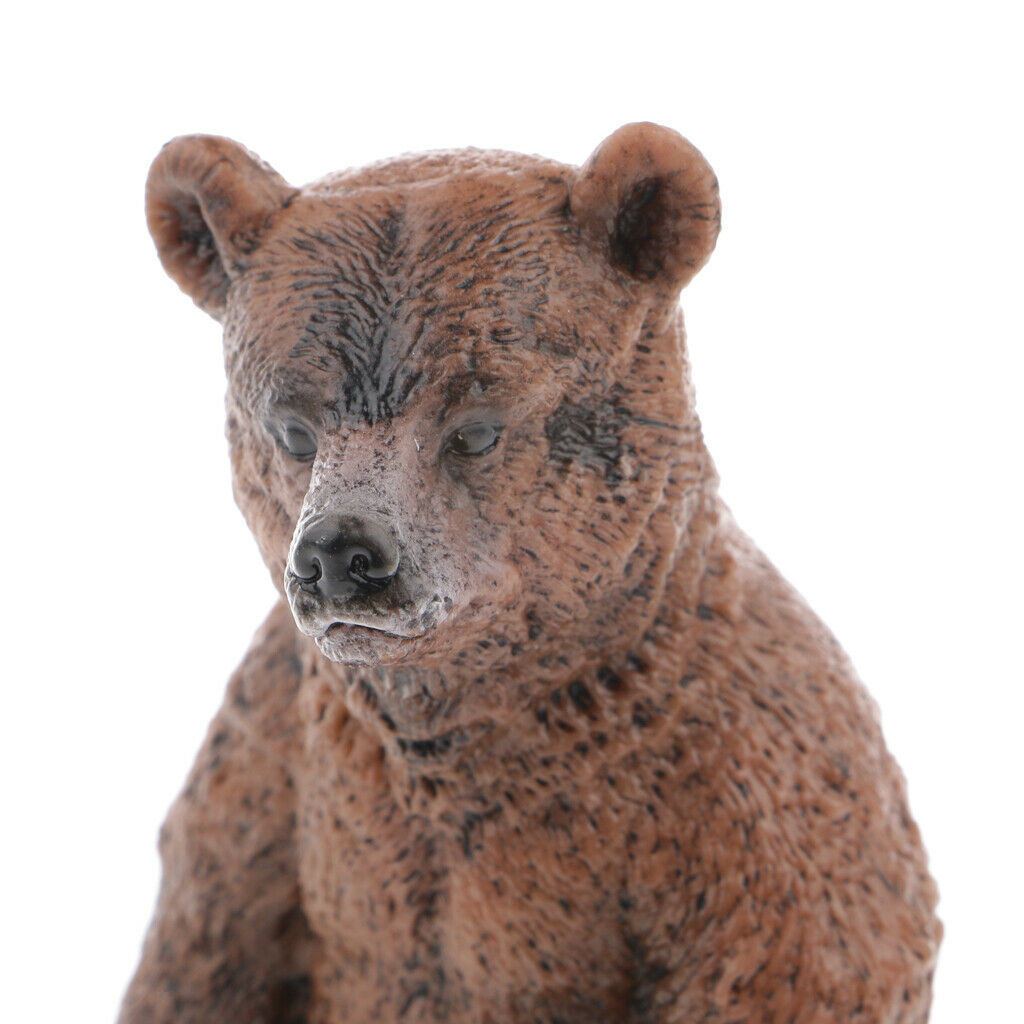 Educational Zoo Animals Jungle Animals for Kids, Hand Painted Brown Bear Figures